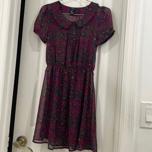 Navy Patterned vintage style dress by I love H81 size Small